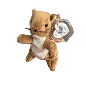 Ty Beanie Babies "Nuts" the Squirrel 5th Gen January 21,1996 Retired Dec 31, 98